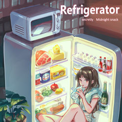 This is a pixiv picture whose title is 冷蔵庫.