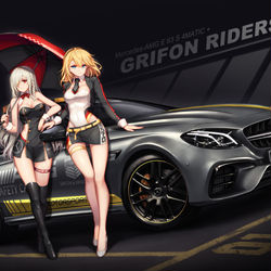 This is a pixiv picture whose title is G36 & G36C + Mercedes-AMG E63 S.