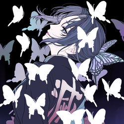 This is a pixiv picture whose title is 蝶.
