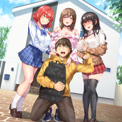 This is a pixiv picture whose title is 次回作「おいでませ♪サキュバスシェアハウス」イメージ画像.
