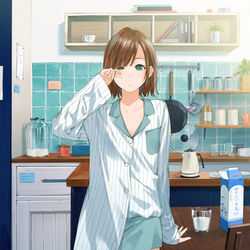 This is a pixiv picture whose title is 寝起き.