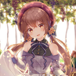 This is a pixiv picture whose title is 葡萄と少女🍇.