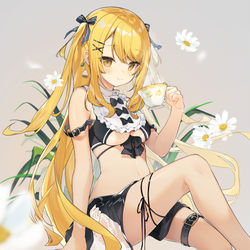 This is a pixiv picture whose title is 「わたしと一緒にお茶しませんか？」.