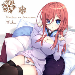 This is a pixiv picture whose title is ニットな三玖ちゃん.