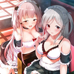 This is a pixiv picture whose title is 仲良しメイドちゃんsss.
