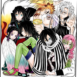 This is a pixiv picture whose title is 鬼滅の刃.