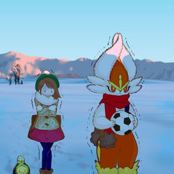 This is a pixiv picture whose title is エースバーンくん一緒にシンオウ地方行こうね.
