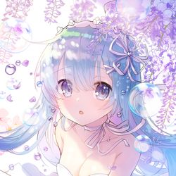 This is a pixiv picture whose title is ウエディング♡レム.