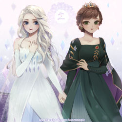 This is a pixiv picture whose title is アナと妹.