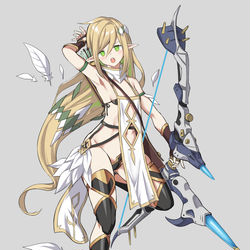 This is a pixiv picture whose title is 弓使いエルフ.