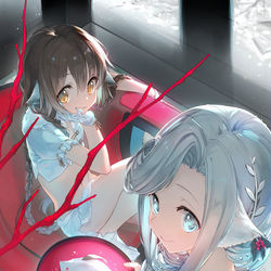 This is a pixiv picture whose title is 白麗の雪兎.
