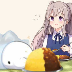 This is a pixiv picture whose title is 霧子といっぱい食べてるユキハミ….