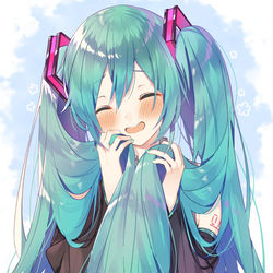 This is a pixiv picture whose title is 照れミクさん.