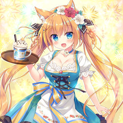 This is a pixiv picture whose title is Dirndl wolf♥🎄.