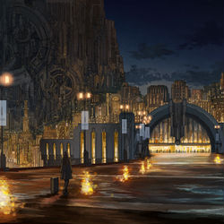 This is a pixiv picture whose title is 雨上がりの駅前広場.