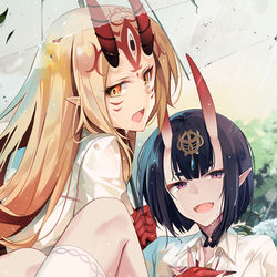 This is a pixiv picture whose title is 雨宿り.