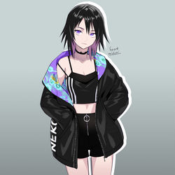 This is a pixiv picture whose title is 猫チョーカー.