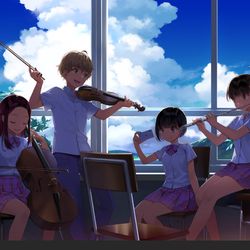 This is a pixiv picture whose title is 放課後のアンサンブル.
