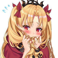 This is a pixiv picture whose title is 照れるとツインテで口元隠すエレシュキガル.