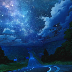 This is a pixiv picture whose title is 天の川へ続く道.