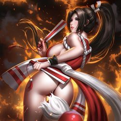 This is a pixiv picture whose title is Mai Shiranui.