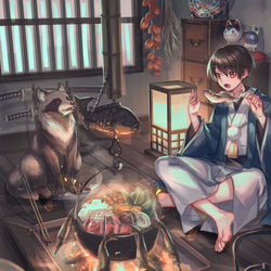 This is a pixiv picture whose title is 囲炉裏.