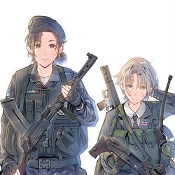 This is a pixiv picture whose title is 新刊 「武装女子高生　軍装女子 ver5」.