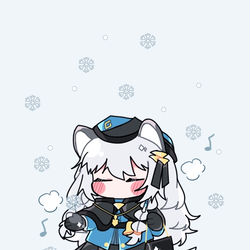This is a pixiv picture whose title is “这里没有初雪，只有一个叫恩雅的普通女孩。” ​​​​.