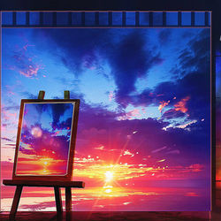 This is a pixiv picture whose title is 绘幕.