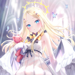 This is a pixiv picture whose title is 天使の真似事.