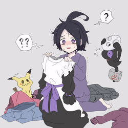 This is a pixiv picture whose title is 【漫画】朝起きたら服が全部女物になってたオニオンくん.