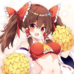 This is a pixiv picture whose title is ガンバレ💛ガンバ霊夢さん.