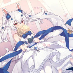 This is a pixiv picture whose title is White Rabbit's Oath.