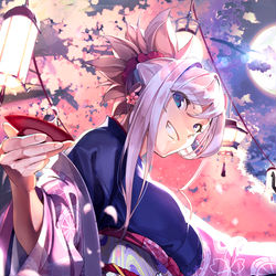 This is a pixiv picture whose title is 夜桜.