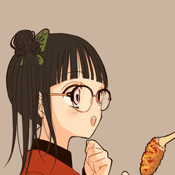 This is a pixiv picture whose title is カナヲちゃんと炭治郎くんと眼鏡.