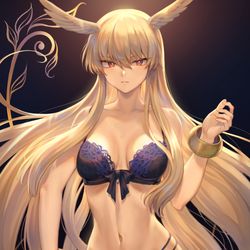 This is a pixiv picture whose title is 下着モデル「スルーズさん」.