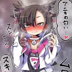This is a pixiv picture whose title is たまにお兄ちゃんの服を着てこっそりいっぱいスンスンするマリィ.