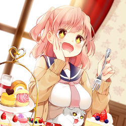 This is a pixiv picture whose title is スイーツ大好き女の子.