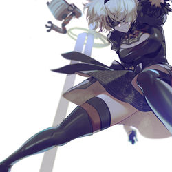This is a pixiv picture whose title is A2 2B 9S.