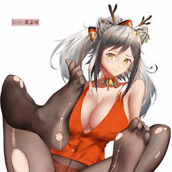 This is a pixiv picture whose title is 明日方舟_黑_クリスマス_聖誕節.