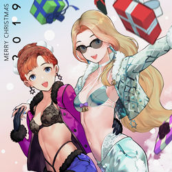 This is a pixiv picture whose title is ランジェリーメリークリスマスのアートワーク 2019.