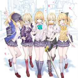 This is a pixiv picture whose title is 五等分の騎士王.