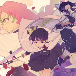 This is a pixiv picture whose title is 鬼滅女子.