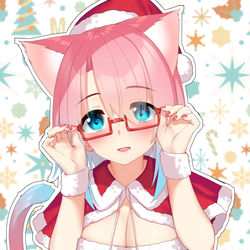 This is a pixiv picture whose title is サンタメガネみるくちゃん.