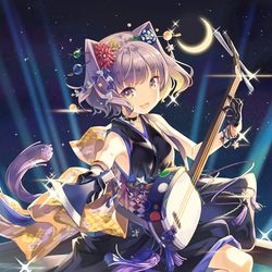 This is a pixiv picture whose title is 戦国大戦TCG 双『猫御前』.