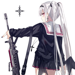 This is a pixiv picture whose title is Machine gun devil.