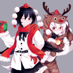 This is a pixiv picture whose title is 天狗もクリスマス.
