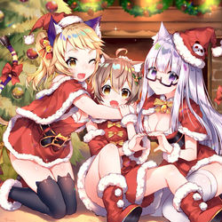 This is a pixiv picture whose title is メリクリ🎄🐾🐱.