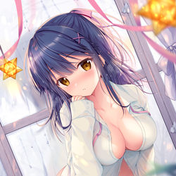 This is a pixiv picture whose title is 「先生 、泊めてよ 」.