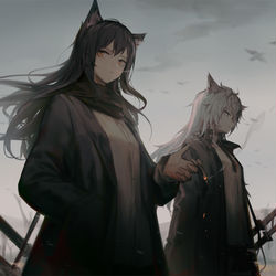 This is a pixiv picture whose title is 🐺🐺.